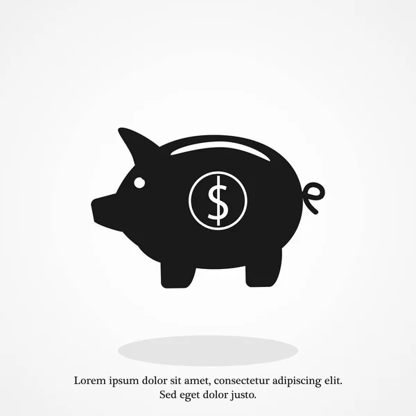 Piggy Bank - ahorro de icono de dinero — Archivo Imágenes Vectoriales