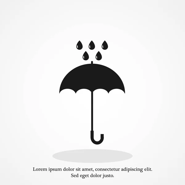 Paraplu en regen druppels pictogram — Stockvector