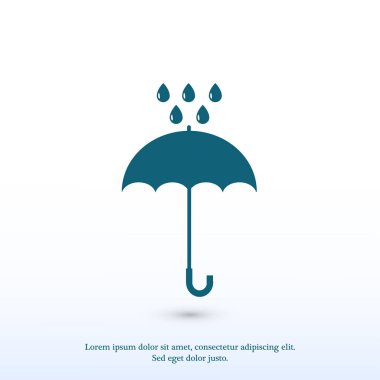 Şemsiye ve yağmur damla simgesi