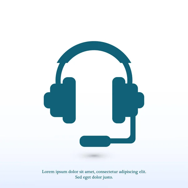 Auriculares icono plano — Vector de stock