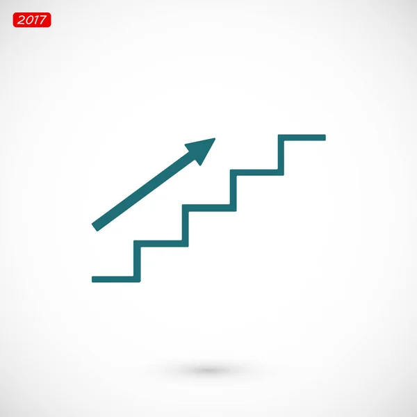 Subir escaleras con flecha — Vector de stock