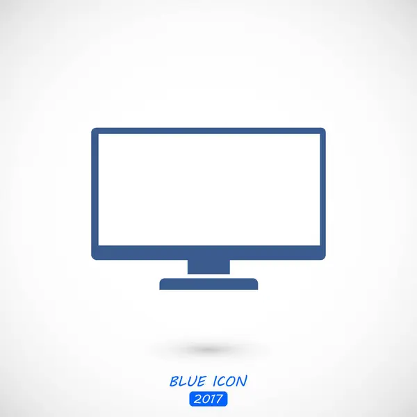 Icono del monitor en blanco — Vector de stock