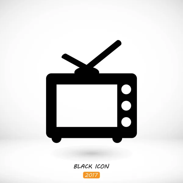 Icono de TV en blanco — Vector de stock