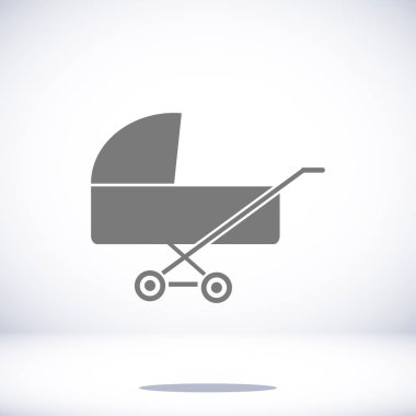 Çocuk arabası düz simgesi