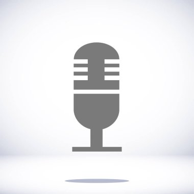 mikrofon düz simgesi