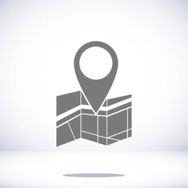 PIN ile düz harita simgesi