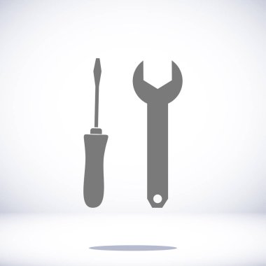 İngiliz anahtarı ve tornavida simgesi