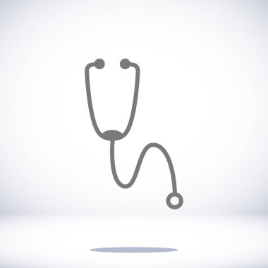 stetoskop düz simgesi