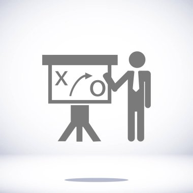 Konferans düz simgesi