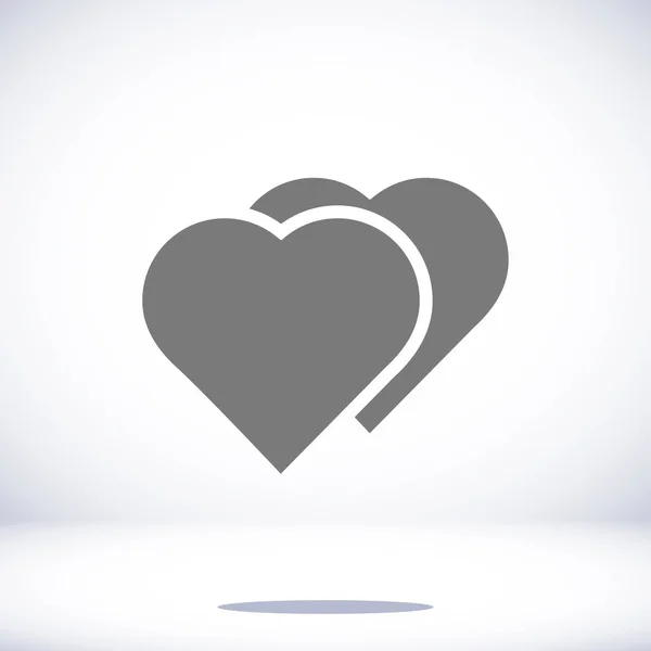 Corazón icono plano — Vector de stock