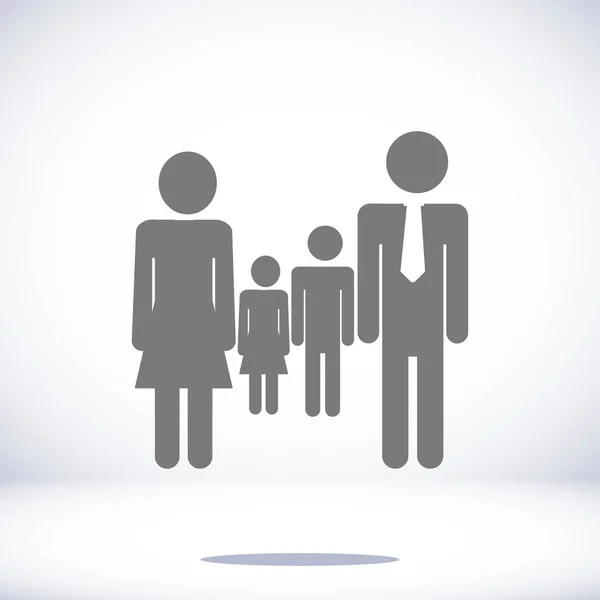 Familie Platte Pictogram — Stockvector