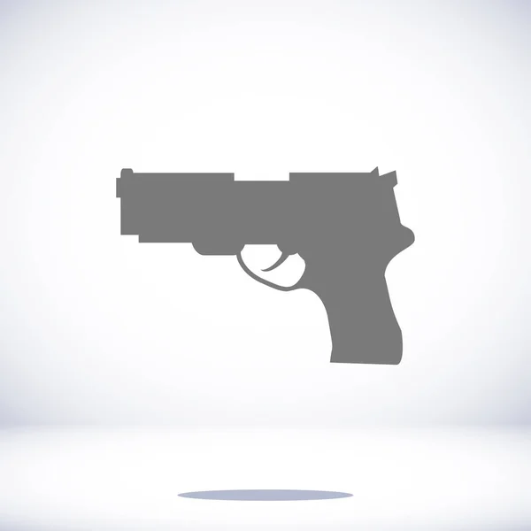 Pistola icono plano — Vector de stock