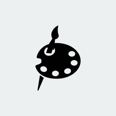 Boya fırça palet ile