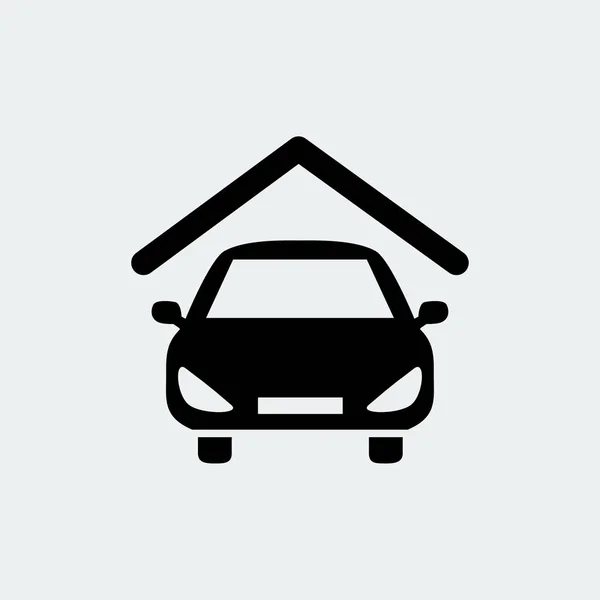 Car under roof icon — Stock Vector