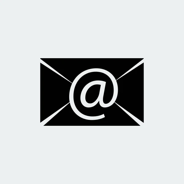 Message e-mail icône plate — Image vectorielle