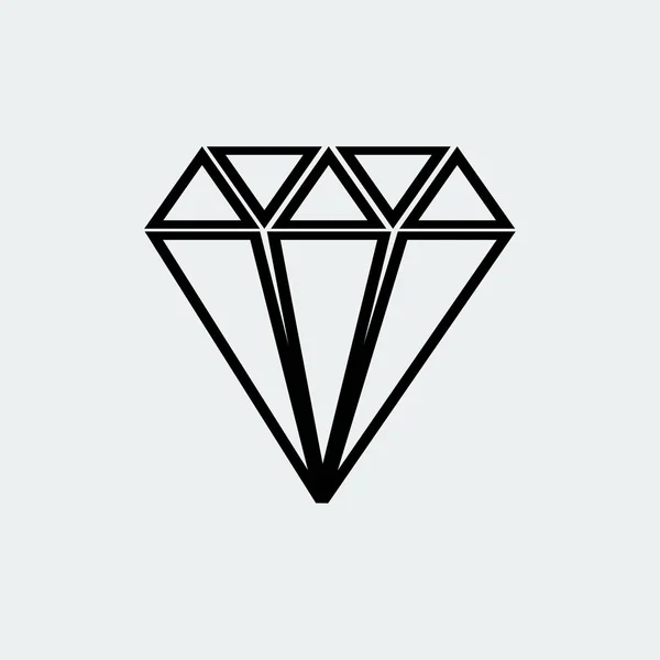 Icono plano de diamante — Vector de stock