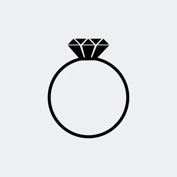Ring met diamant-pictogram — Stockvector
