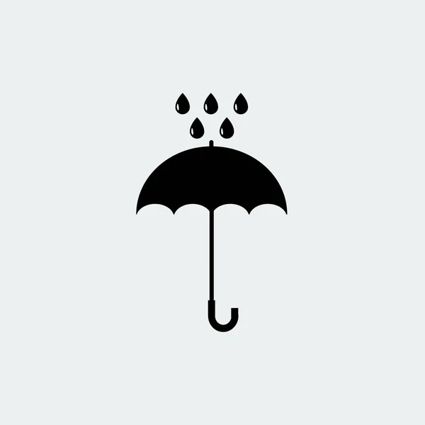 Ombrello e gocce di pioggia icona — Vettoriale Stock