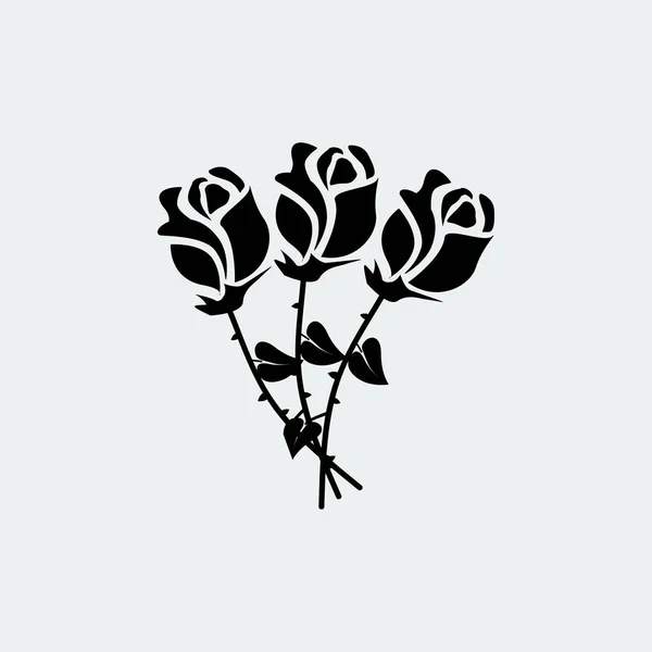 アイコン バラの花束 — ストックベクタ