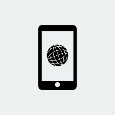 ekran üzerinde dünya ile Smartphone