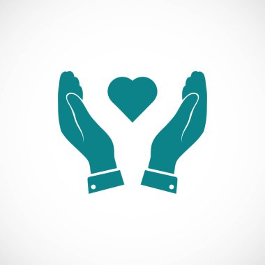 Ellerin simgesinde kalp