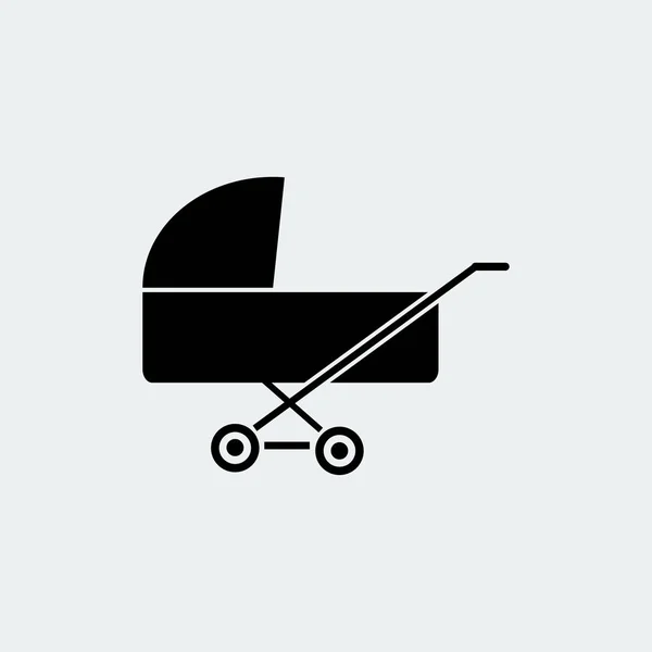 Pram platte pictogram — Stockvector