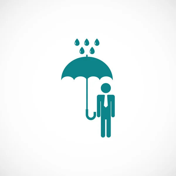 A man with an umbrella in the rain icon — Stock Vector