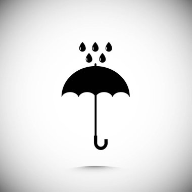 Şemsiye ve yağmur damla simgesi