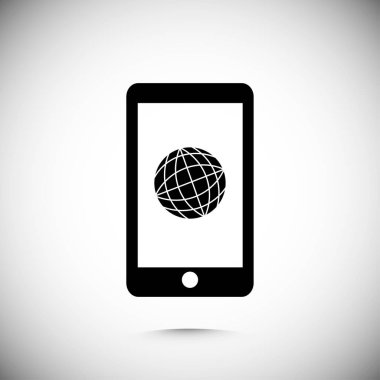 ekran üzerinde dünya ile Smartphone