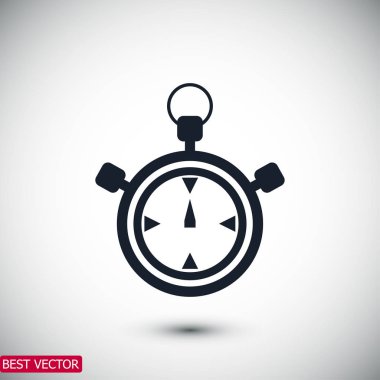 Stopwatch Düz Simgesi