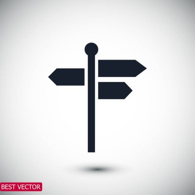 yön tabelası düz simgesi