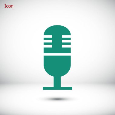 mikrofon düz simgesi
