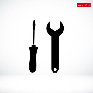 İngiliz anahtarı ve tornavida simgesi