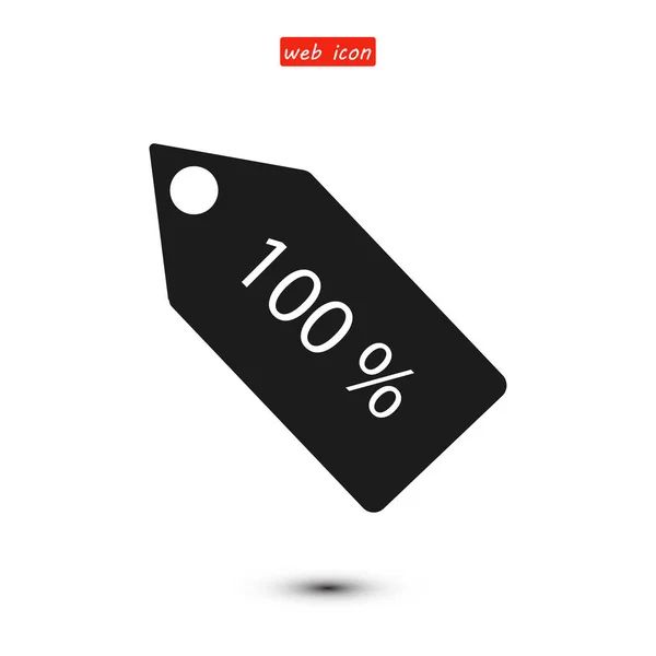 Ícone de tag 100% —  Vetores de Stock