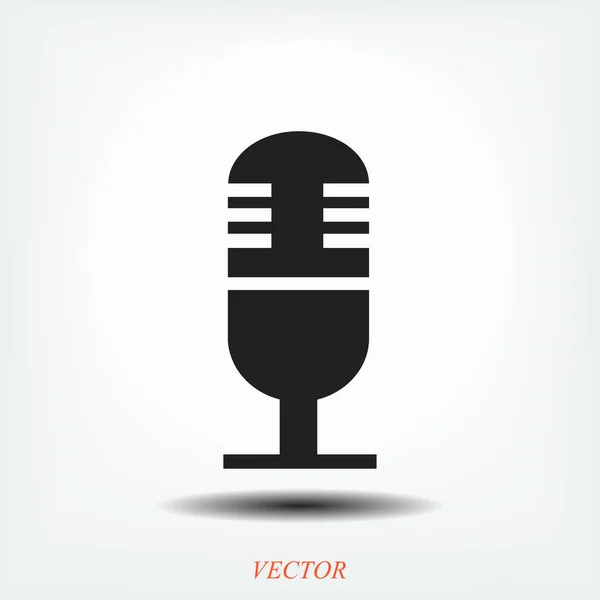 Ícone plana microfone —  Vetores de Stock