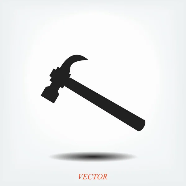 Martillo icono plano — Vector de stock