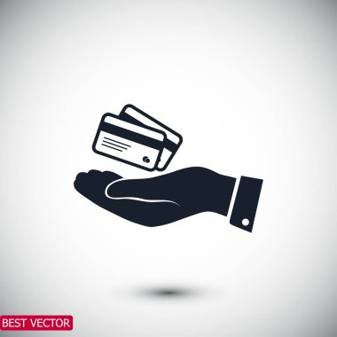 elinde kredi kartı simgesi