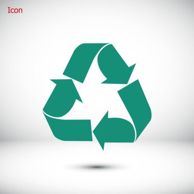 Geri dönüşüm işareti düz simgesi