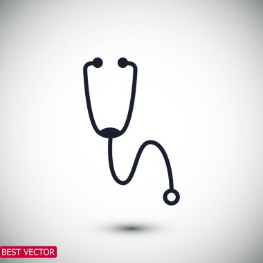 stetoskop düz simgesi