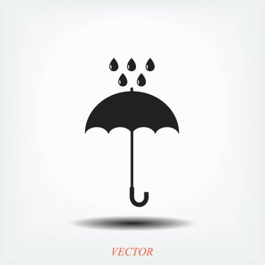 Şemsiye ve yağmur damla simgesi