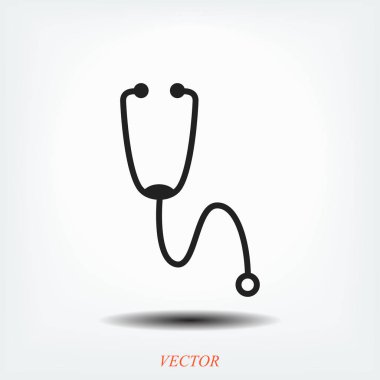 stetoskop düz simgesi