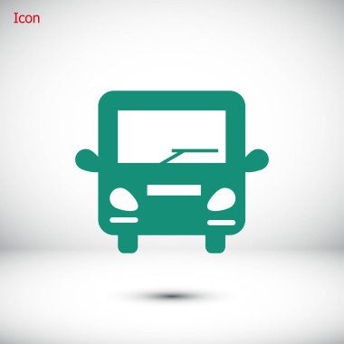 siluet otobüs simgesi