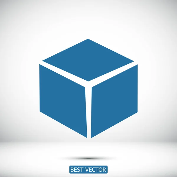 Cubo simple icono — Archivo Imágenes Vectoriales