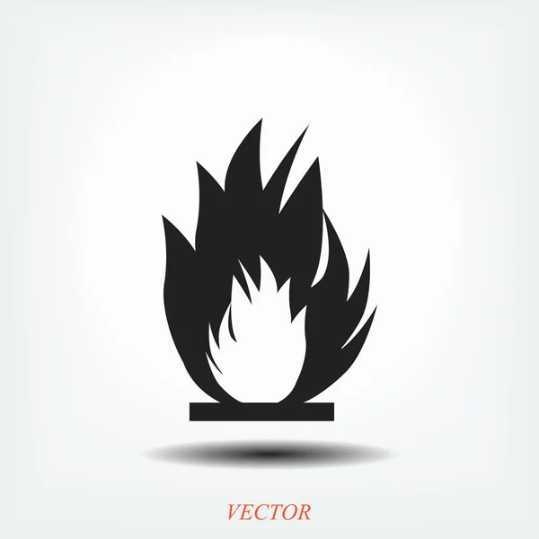 Egyszerű tűz ikon — Stock Vector