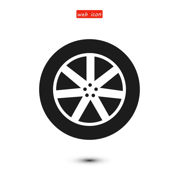Ícone da roda do carro — Vetor de Stock