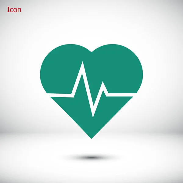 Kalp atışı basit simgesi — Stok Vektör
