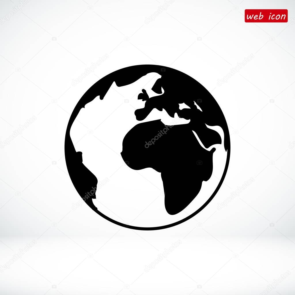 globe icon, flat illustration