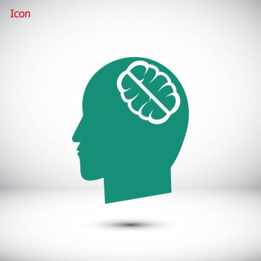 Beyin düz simgesi