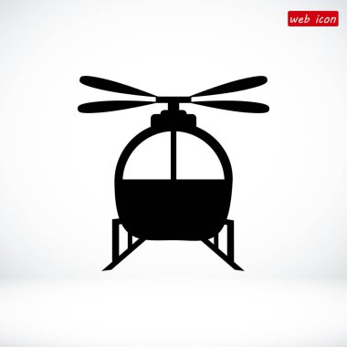 Helikopter düz simgesi