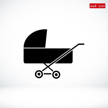 çocuk arabası basit simgesi